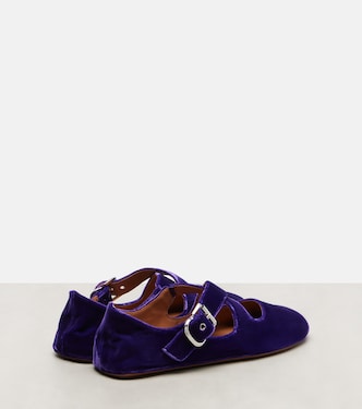 Criss Cross velvet Mary Jane flats | Alaïa