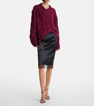 Cable-knit cashmere and silk sweater | Jardin des Orangers