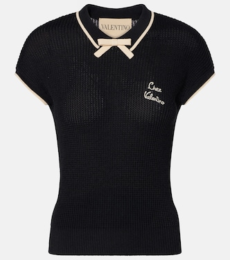 Top en coton mélangé à logo | Valentino