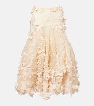 Hypnotic floral-appliqué silk midi skirt | Zimmermann