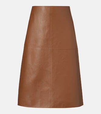 Niven leather midi skirt | Joseph
