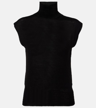 Virgin wool turtleneck top | Rick Owens