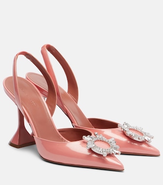 Begum 95 patent leather slingback pumps | Amina Muaddi