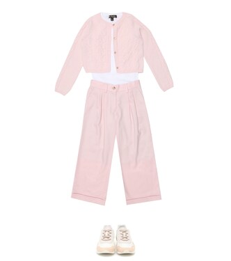 Downy Cables cashmere cardigan | Loro Piana Kids