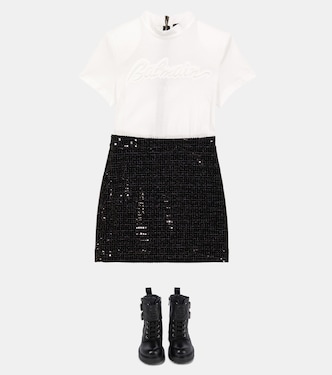 Verziertes Kleid aus Baumwolle | Balmain Kids