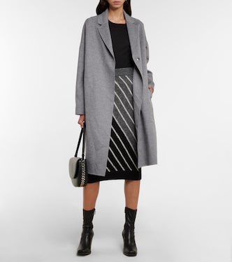 Falda midi en mezcla de lana de alpaca | Stella McCartney