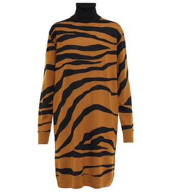 Zebra-print wool sweater dress | Dries Van Noten