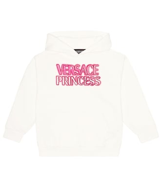Logo cotton hoodie in pink - Versace Kids | Mytheresa