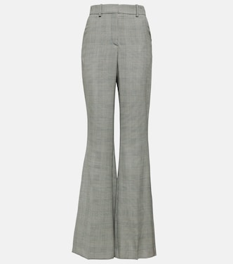 Pantaloni flared in lana a quadri | Balmain