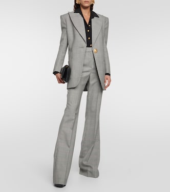 Checked wool flared pants | Balmain