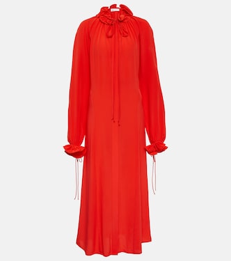 Ruched silk chiffon maxi dress | Victoria Beckham