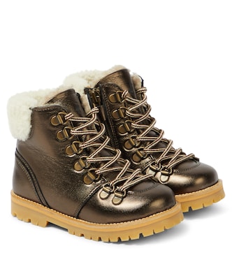 Schnürstiefel aus Leder mit Shearling | Petit Nord