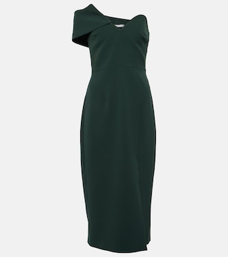 Vestido midi asimétrico Opal de crepé | Safiyaa