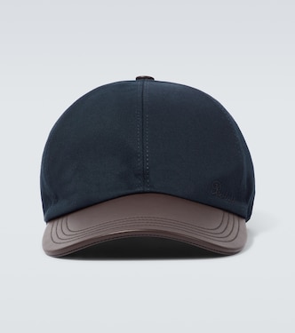 Leather-trimmed cotton baseball cap | Berluti