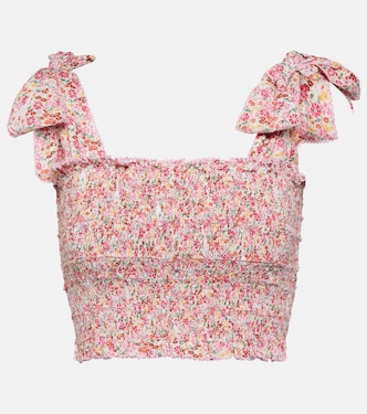 Trini floral shirred top | Poupette St Barth