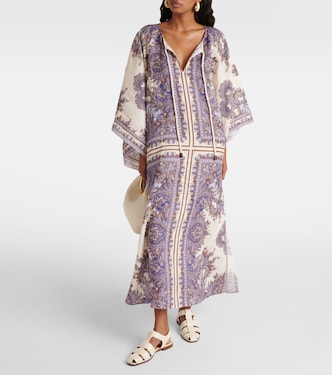 Caftano Ottie in lino con stampa paisley | Zimmermann