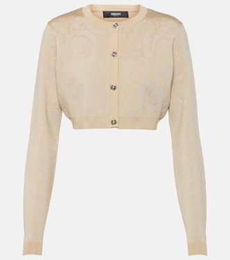 Cárdigan cropped Barocco de lamé | Versace