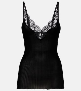 Top aus Seide mit Spitze | Saint Laurent