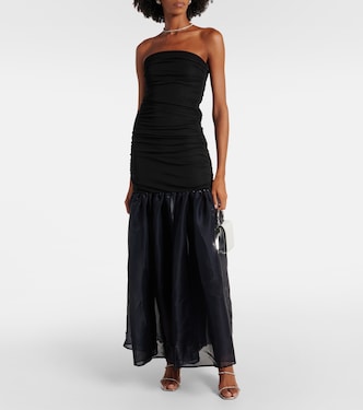 Liya ruched jersey and organza gown | Staud