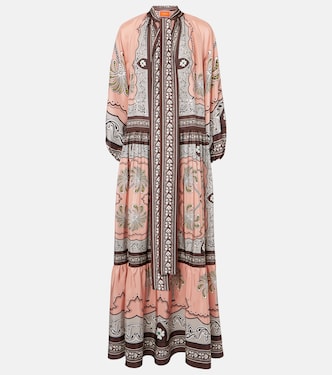 Bedrucktes Maxikleid Athena aus Seide | La DoubleJ