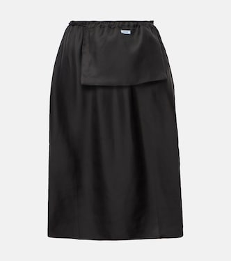 Falda midi de sarga de seda | Prada