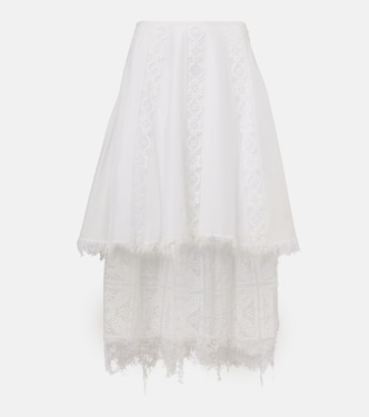  Falda midi Paula's Ibiza de algodón y seda | Loewe