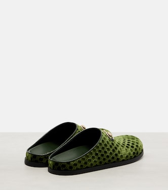 Slippers Horsebit GG aus Samt | Gucci
