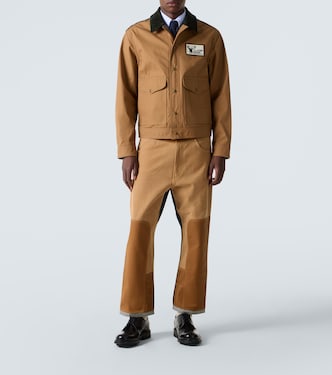 Patchwork denim and suede straight pants | Junya Watanabe