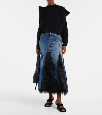 Low-rise denim maxi skirt | Junya Watanabe