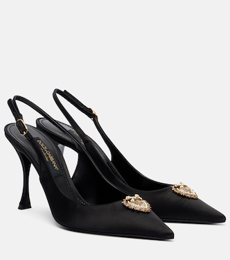 Devotion 90 satin slingback pumps | Dolce&Gabbana