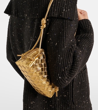 Concert Intrecciato metallic leather pouch | Bottega Veneta