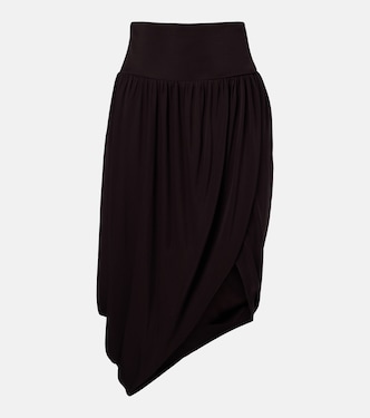 Twisted asymmetric jersey midi skirt | Alaïa