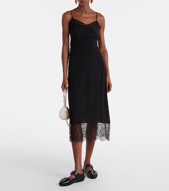 Lace-trimmed satin slip dress | Simone Rocha
