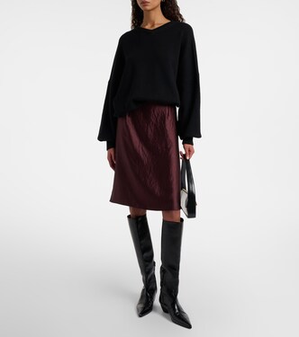 Falda midi de satén  | Vince