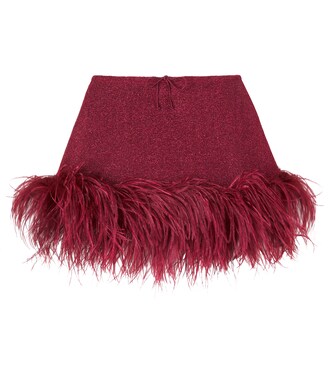 Lumière feather-trimmed skirt | Oséree Kids