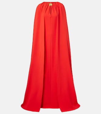 Cyclamen silk-blend georgette kaftan | Oscar de la Renta