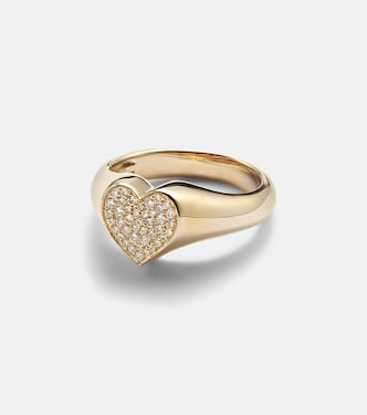 Bague en or 14 ct à diamants en cœur | Sydney Evan