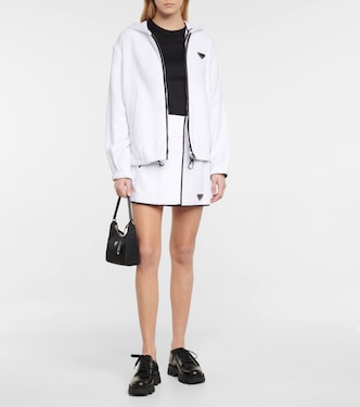 Felpa in cotone con zip e cappuccio | Prada