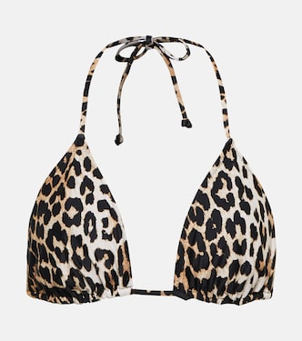 Leopard-print bikini top | Ganni