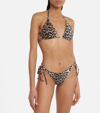 Top bikini con stampa leopardata | Ganni