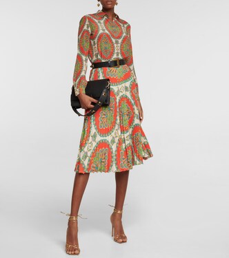 Paisley pleated crêpe midi skirt | Etro