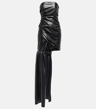 Strapless faux leather dress | David Koma