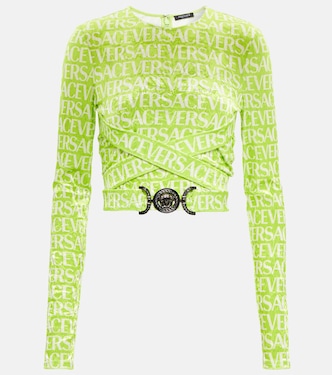 Crop top Medusa Biggie de terciopelo | Versace