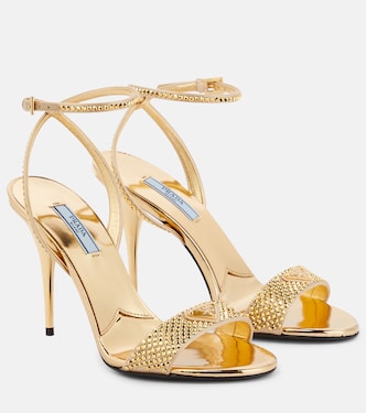 Sandali in raso con cristalli | Prada