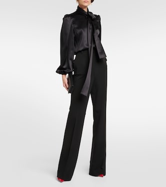Bow-detail silk satin blouse | Dolce&Gabbana