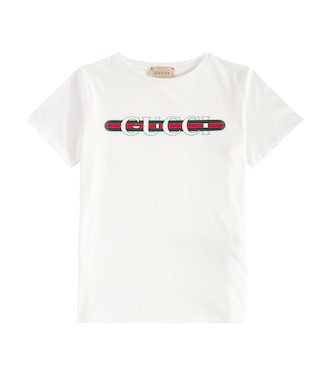 T-shirt in jersey di cotone con logo | Gucci Kids