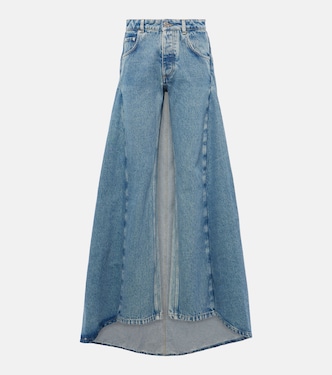 x Shayne Oliver jeans falda de denim | Jean Paul Gaultier