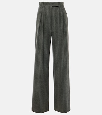 Pantaloni tapered gessati a vita alta | Alex Perry