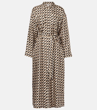فستان طويل من الحرير بطبعات Fleur | 'S Max Mara