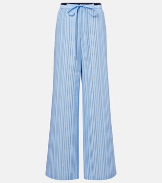 Horsebit striped cotton palazzo pants | Gucci